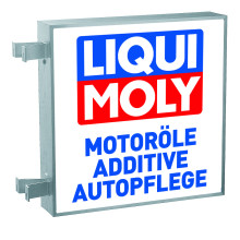 Illuminated vertical sign "Motor Oils, Additives, Car Care" (80 x 80 cm)*